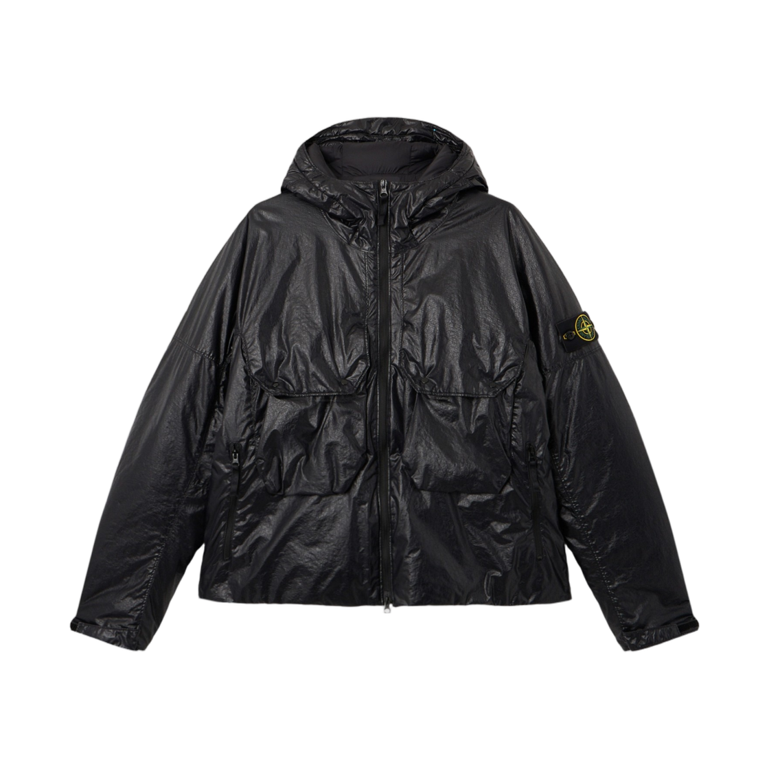 L2S1541000-56S0419-V0029 Stone Island 4100056 Light Nylon 3L-TC Hooded Down Jacket with Water-Resistant Membrane Black - 26FW