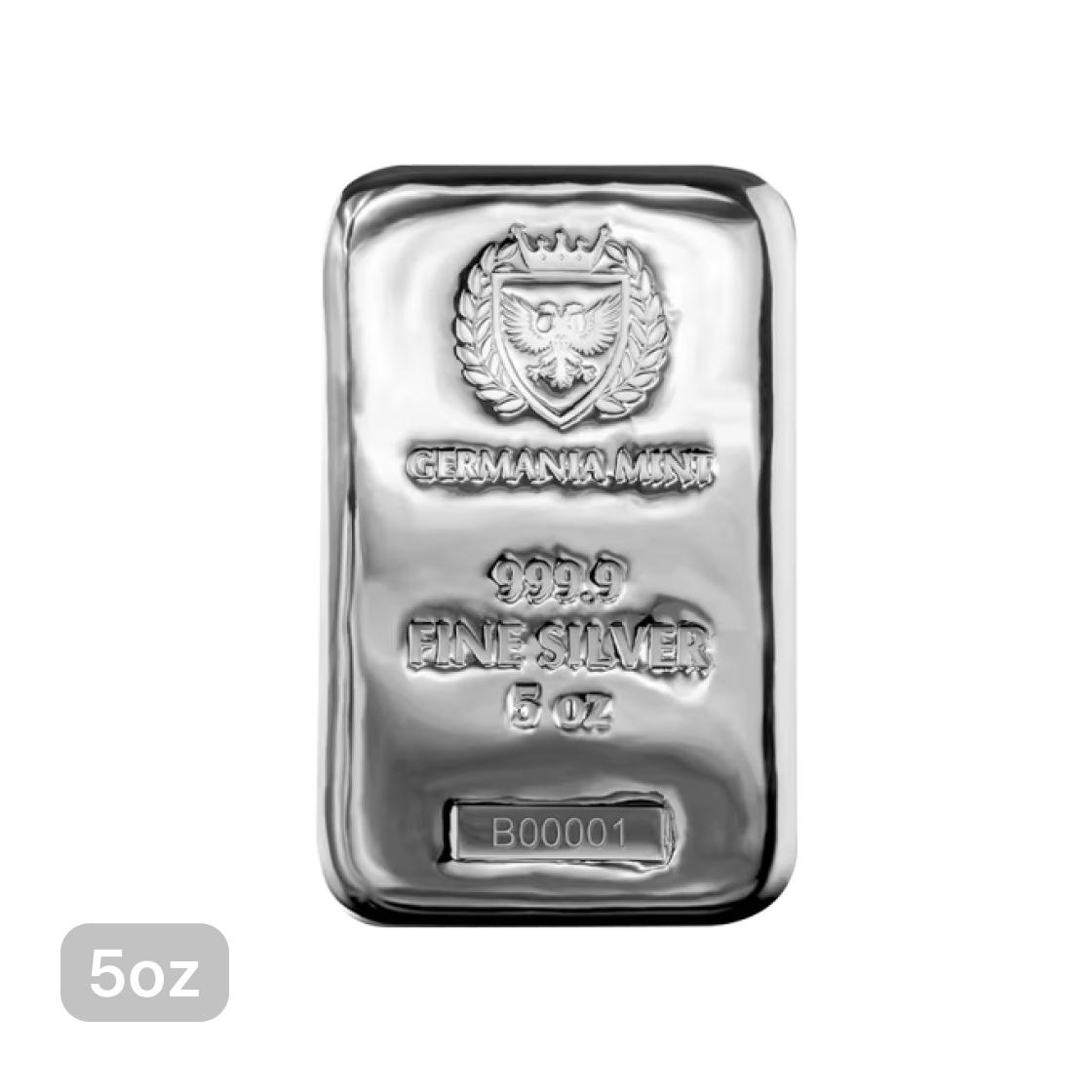 은 게르마니아 민트 캐스트 실버바 999.9 5온즈(Silver Germania Mint Cast Silver Bar 999.9 5 oz) - 1