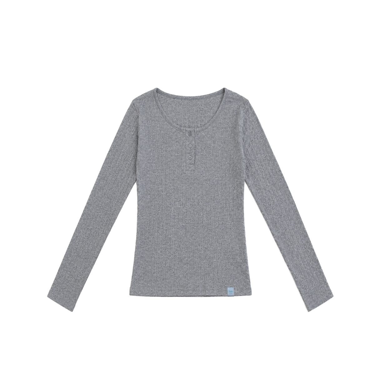 아일렛 라운드 티셔츠 - 그레이(Eyelet round tshirt - grey) - 1