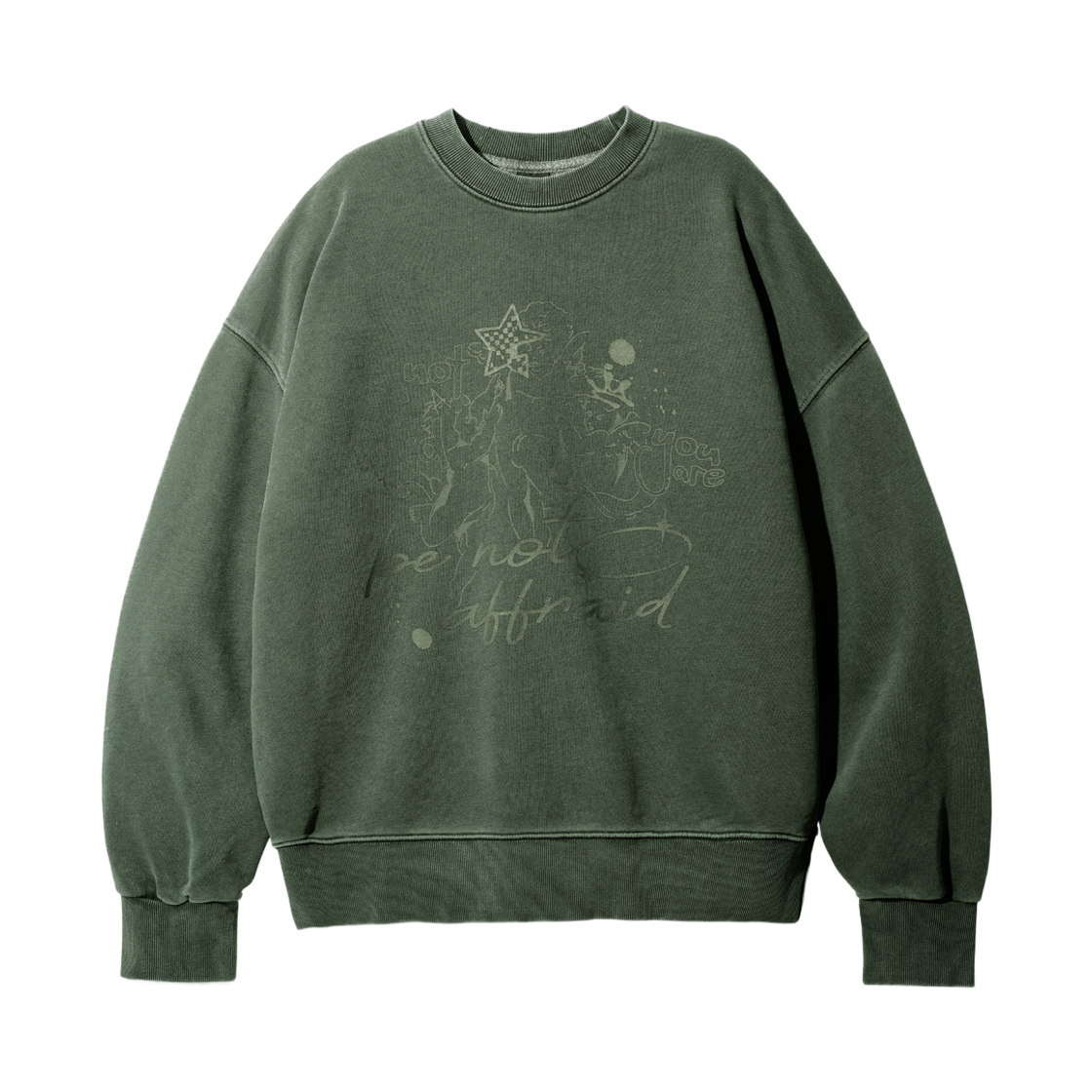 SHMT6733_Khaki_291 EZKATON Am Not Pigment Sweatshirts Khaki SHMT6733