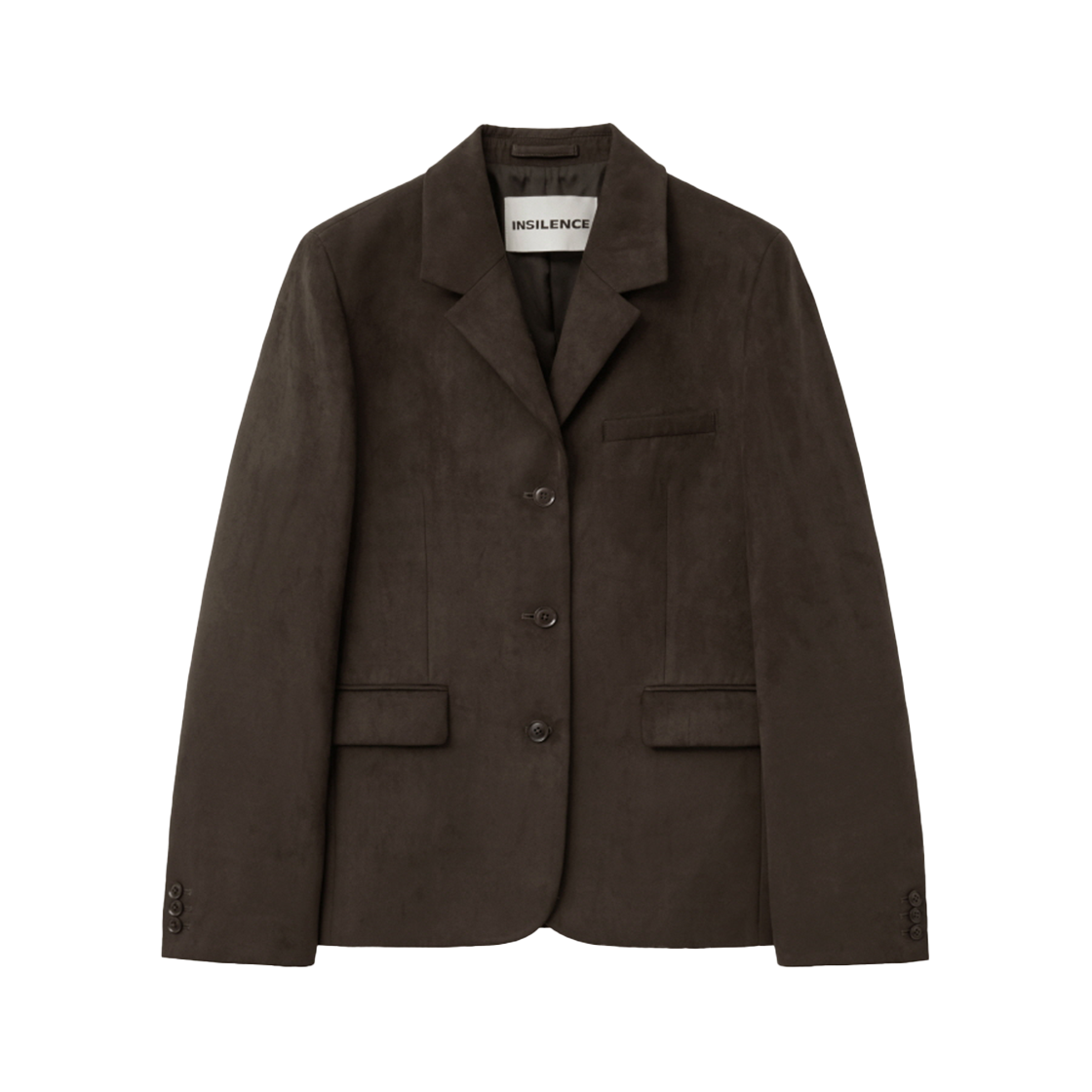 IW2F4JK02BR INSILENCE WOMEN Classic Three-Button Jacket SUEDE BROWN