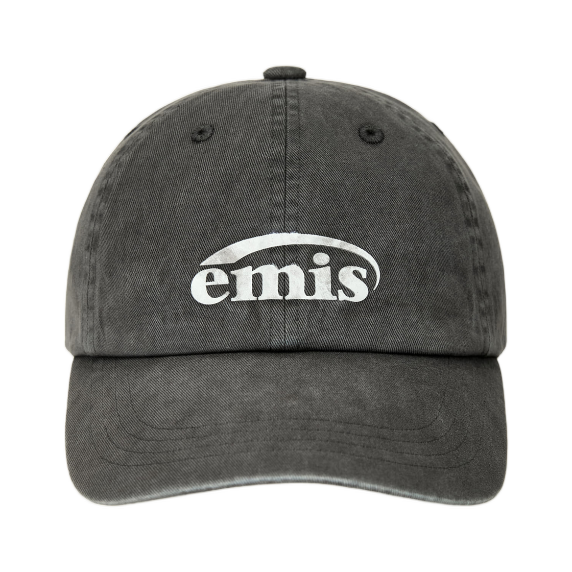 - Emis Logo Print Pigment Dyeing Ball Cap Gray