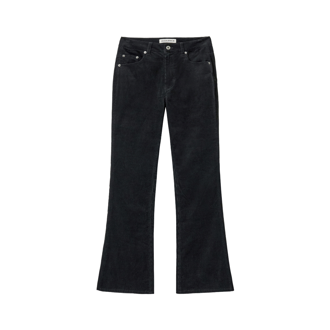 IW2F4PT01BK INSILENCE WOMEN Classic Corduroy Bootcut Pants BLACK