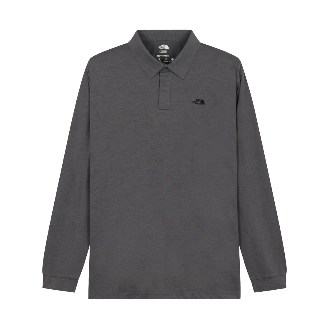 NT7QS55K The North Face White Label Easyday L/S Polo Dark Charcoal - 26FW