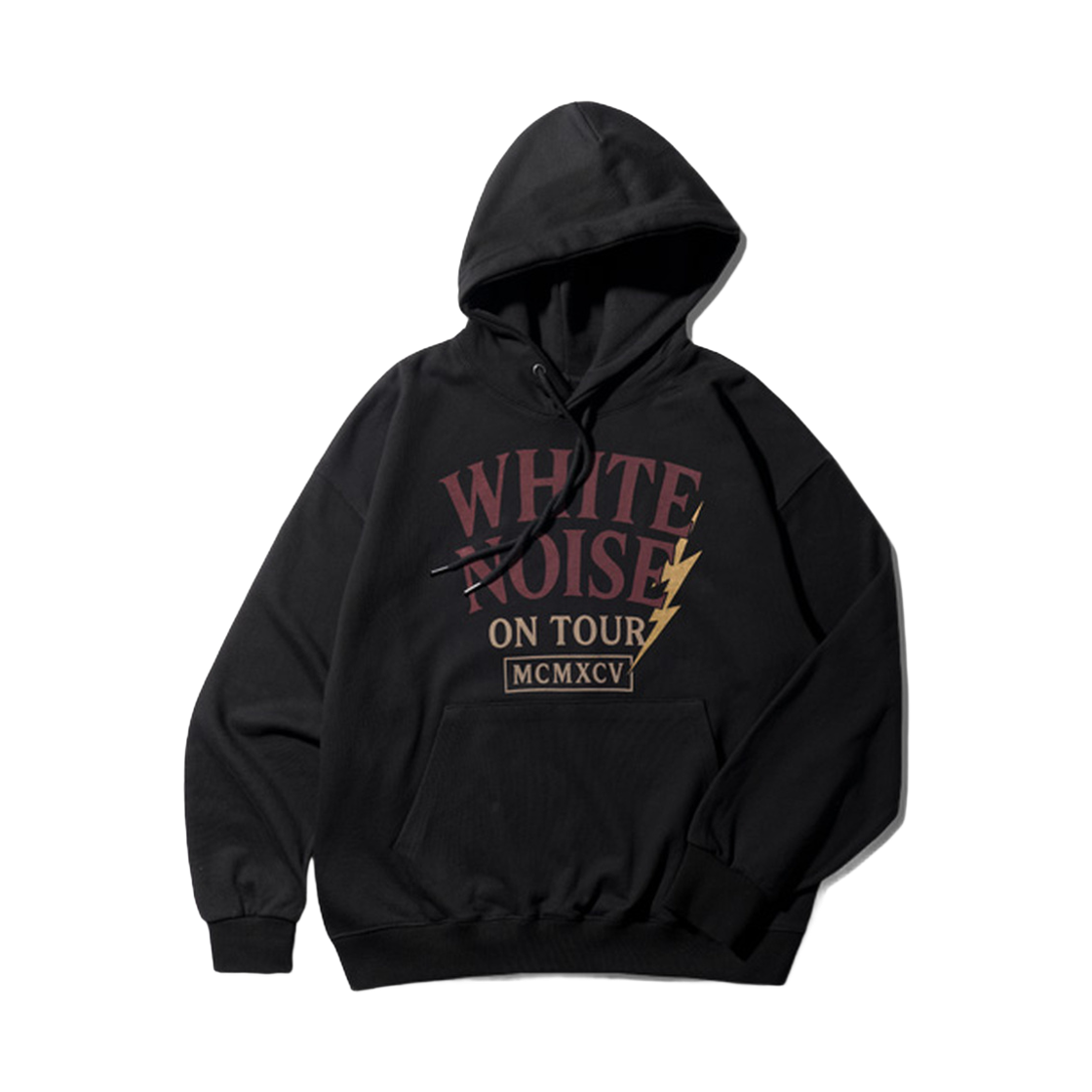 JUHD6902_black_29 EZKATON White Noise Heavy Cotton Hoodie Black JUHD6902