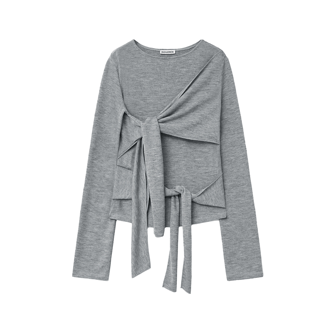 IW2F4TO04GY INSILENCE WOMEN Double-Strap Hairy T-Shirt GREY