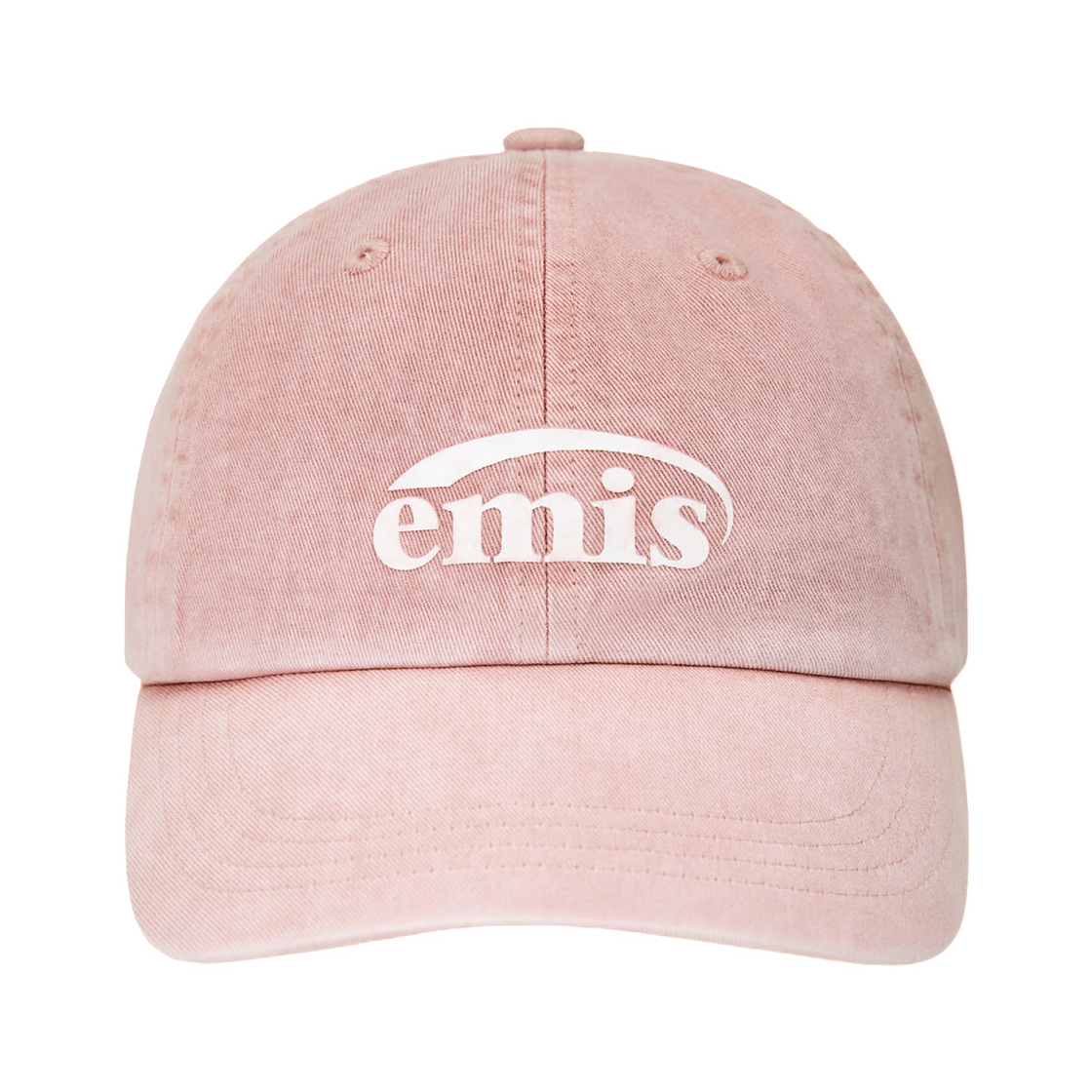- Emis Logo Print Pigment Dyeing Ball Cap Pink