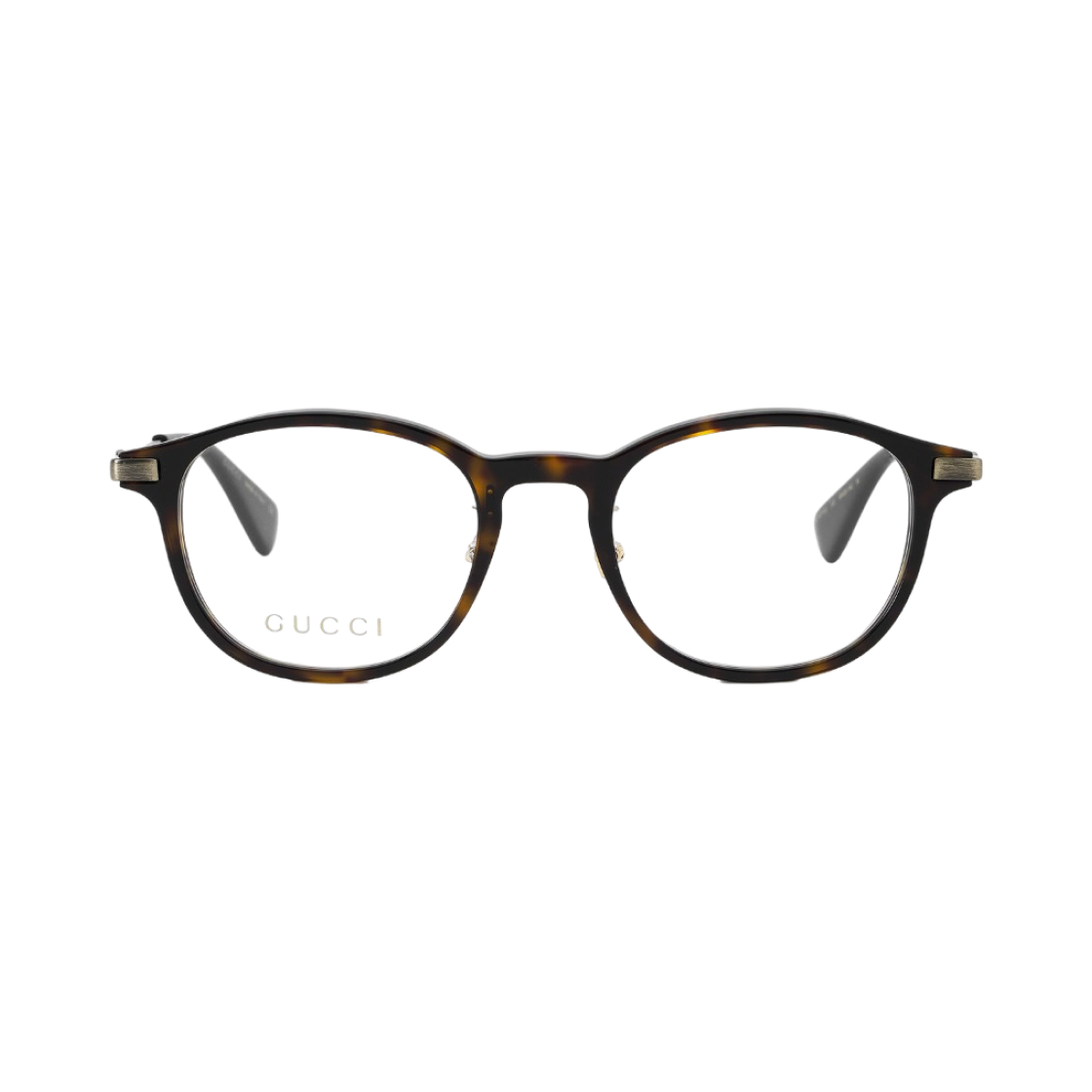 GG1471OJ-002 Gucci Round Frame Acetate Metal Eyeglasses Havana Gold