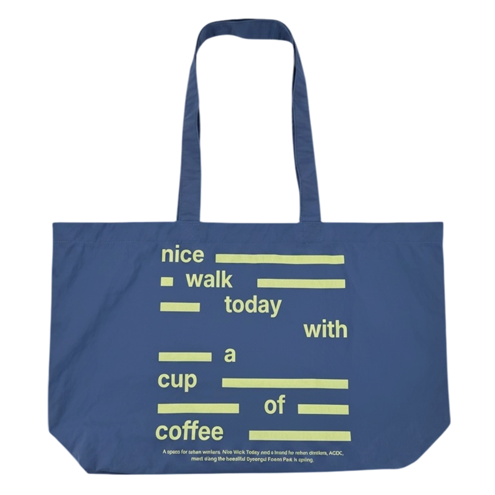126BG699BL ACOC Nice Walk Today Eco Bag Dusty Blue