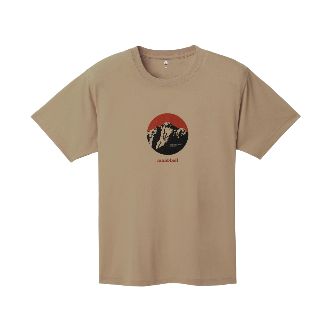 2304699 Montbell Wickron Lithograph Tsurugi T-Shirt Tan