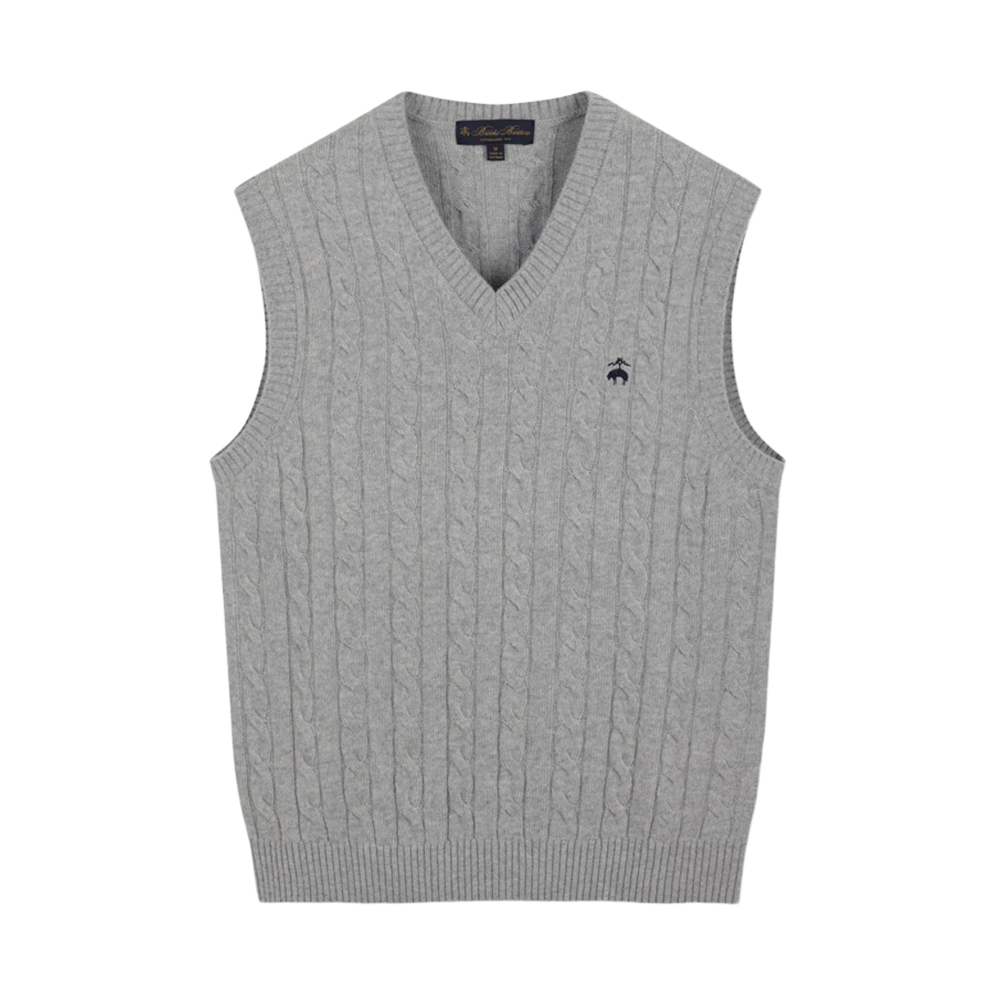 BBWVMBG408-ZGR BrooksBrothers Wool Cable Vest Grey