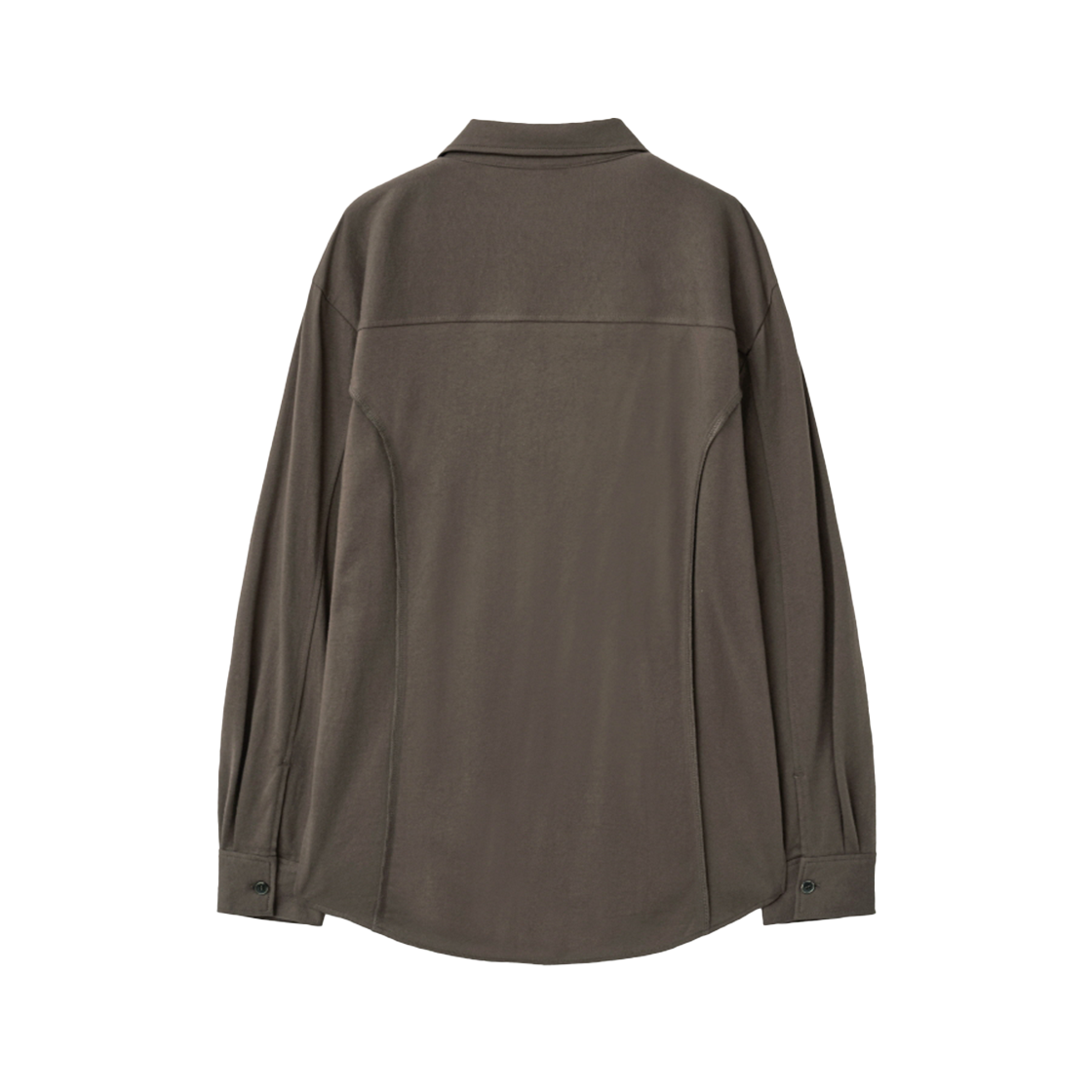 인사일런스우먼 러플 져지 셔츠 애쉬 브라운(INSILENCE WOMEN Ruffle Jersey Shirt ASH BROWN) - 2