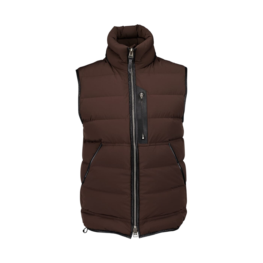 톰포드 하이넥 나일론 다운 베스트 브라운(Tom Ford High Neck Nylon Down Vest Brown)