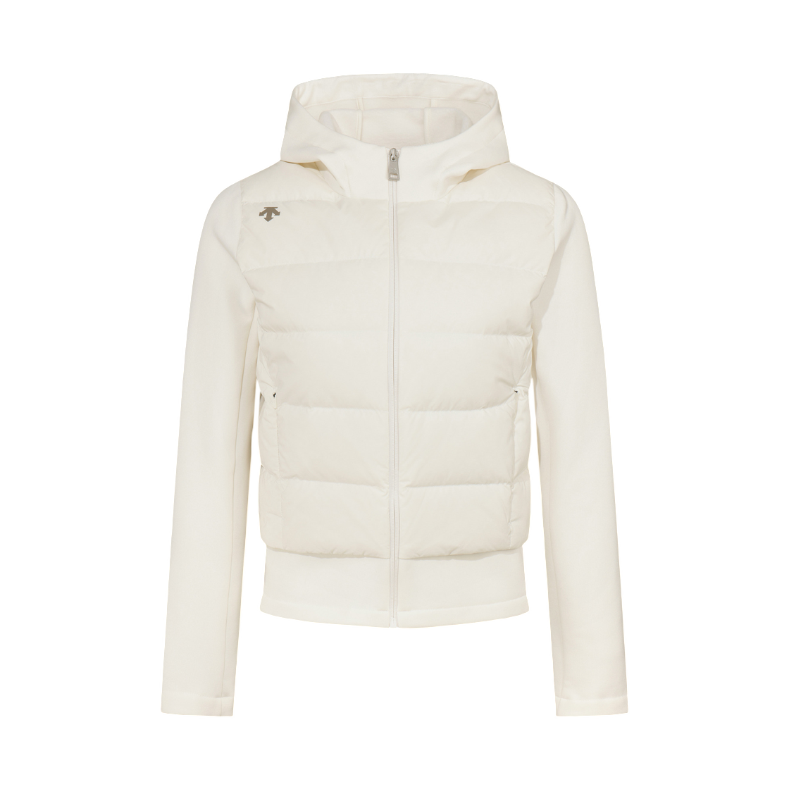 (W) 데상트 경량 기모 덕다운 하이브리드 자켓 아이보리((W) Descente Lightweight Fleece-Lined Duck Down Hybrid Jacket Ivory)