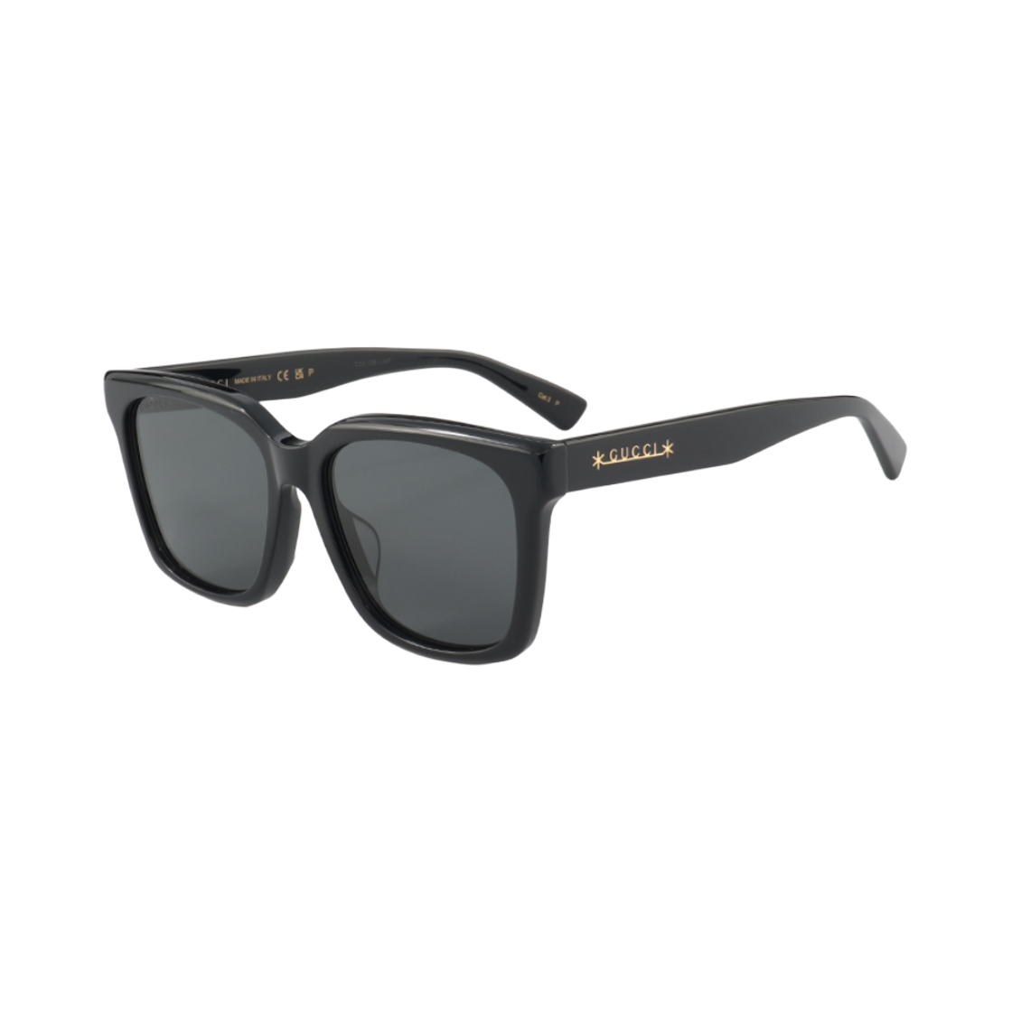 GG1175SK-001 Gucci Square Frame Acetate Sunglasses Black Grey
