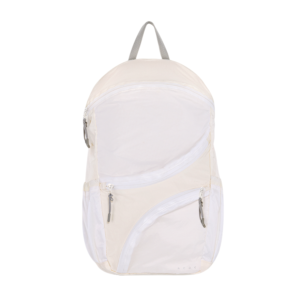 326BG707WH ACOC Round Feather Backpack(S) White