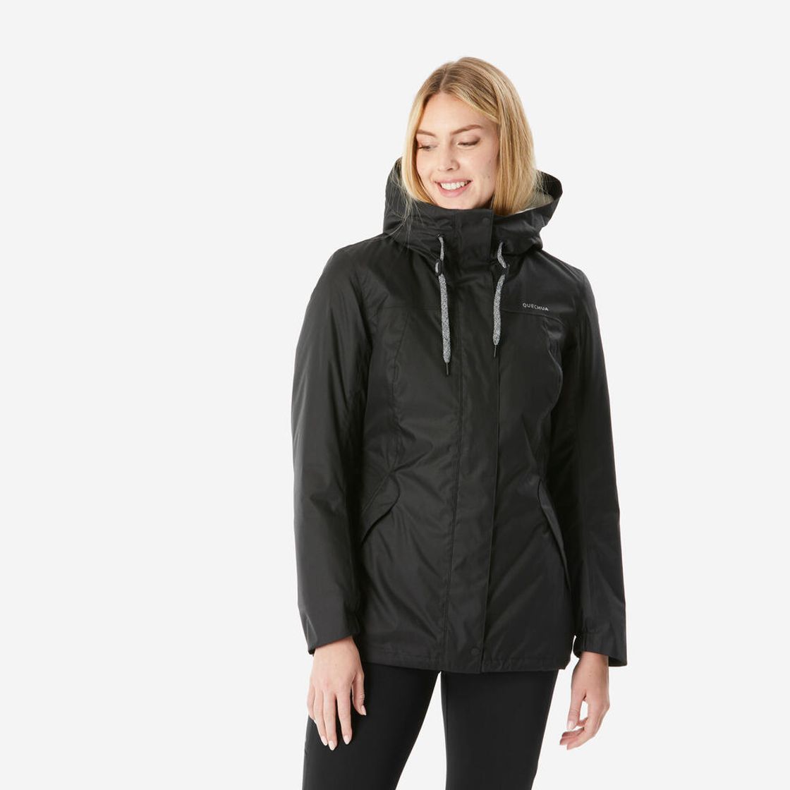 데카트론 여성 등산 방수 재킷 NH500 엑스웜 스모크 블랙(Decathlon Women's Waterproof Hiking Jacket NH500 X-Warm Smoke Black) - 2