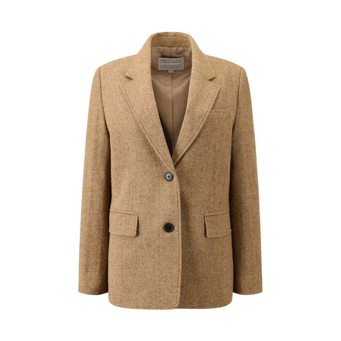 BBJSWBG401-ZBE BrooksBrothers Women's Wool Herringbone Jacket Beige
