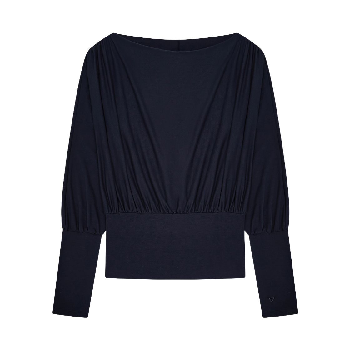 베리시 이즈핏 드레이프 보트넥 롱슬리브 탑 라이트 네이비(Verish EASE FIT Draped Boatneck Long Sleeve Top Light Navy)
