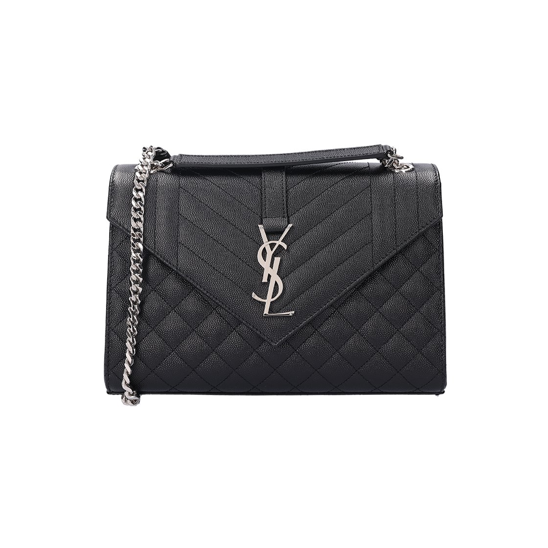 ITCLB8J2OQEK Saint Laurent Grand Puffer Medium Envelope Chain Bag Matelasse Black