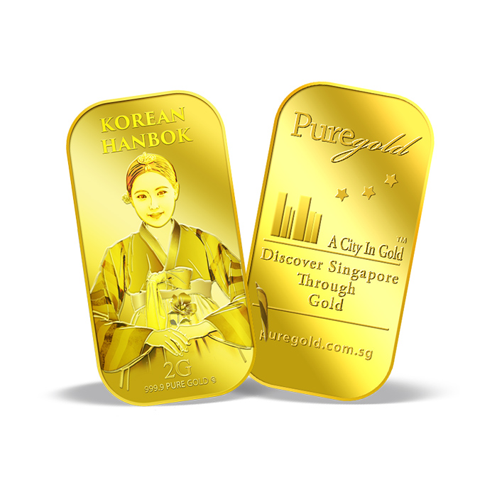 퓨어골드 24K 순금 싱가폴 프리미엄 골드바 2g 한복(puregoldsg Hanbok 2G Gold Bar) - 3