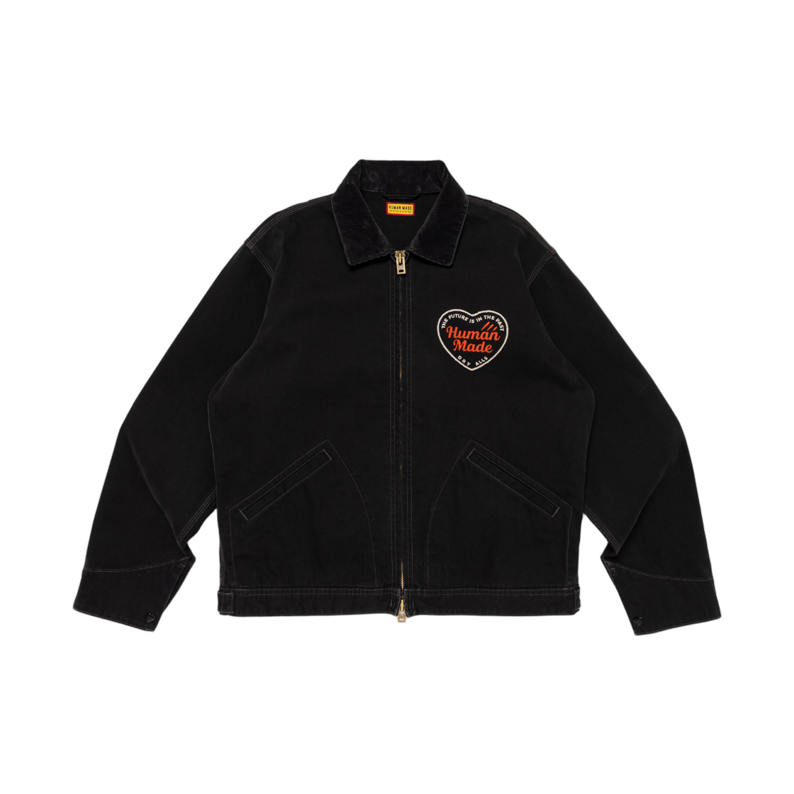 HM32JK037 Human Made Zip-Up Work Jacket Black