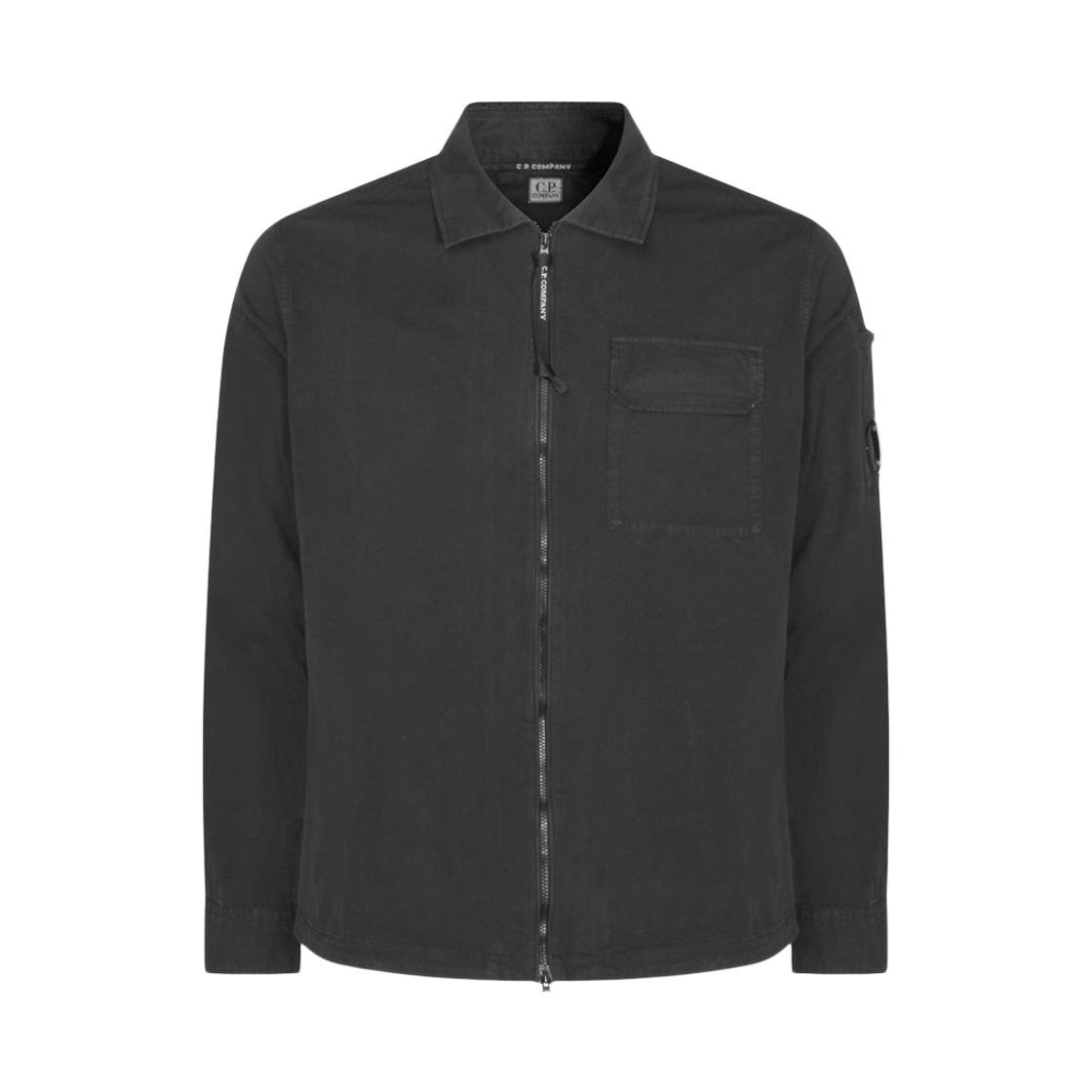 RCCMOS705A 110143G 999 [20% 쿠폰] C.P. Company Logo Wappen Gabardine Zip Up Overshirt Jacket Black - 26SS