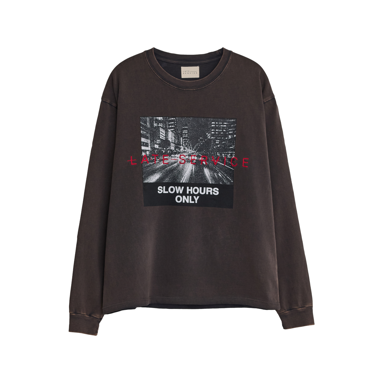 레이트 서비스 슬로우 아워 온리 티셔츠 챠콜(LATE SERVICE Slow Hour Only T-Shirt Charcole)