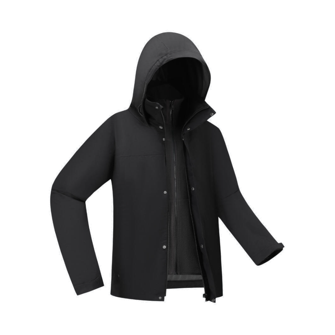 데카트론 남성 등산 쓰리인원 방한방수 재킷 NH100 스모크 블랙(Decathlon Men's 3-in-1 Waterproof Thermal Hiking Jacket NH100 Smoke Black)