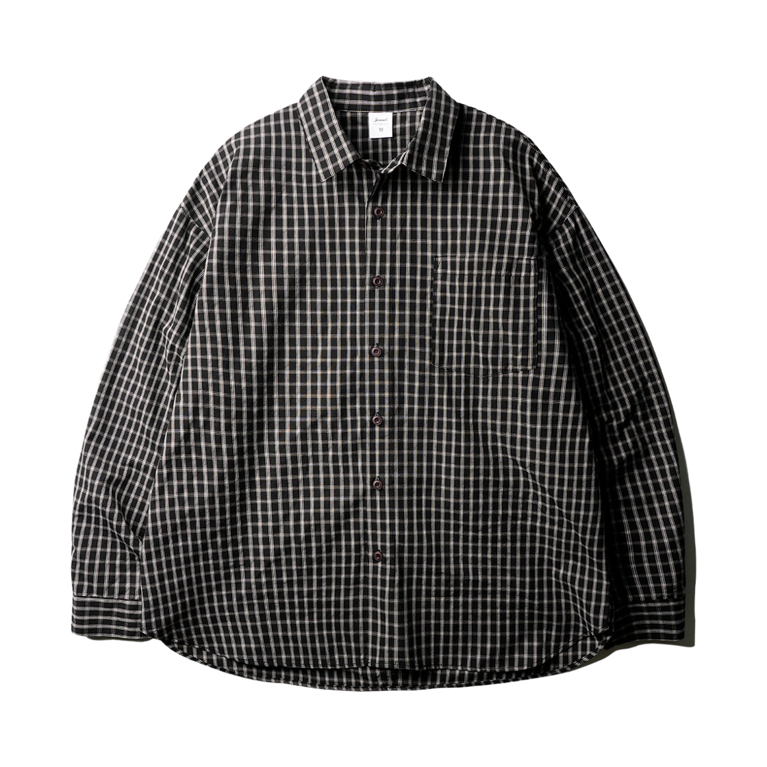 KJLS2599_black_29 Prezel Overfit Check Shirts Black KJLS2599