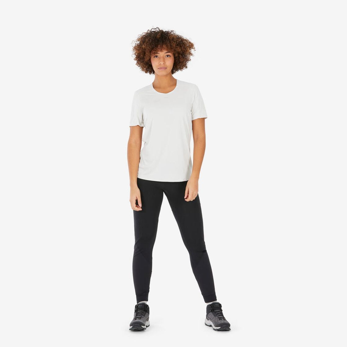 데카트론 여성 경량 등산 반팔 티 MH500 펄 베이지(Decathlon Women's Lightweight Short-Sleeve Hiking T-Shirt MH500 Pearl Beige) - 4