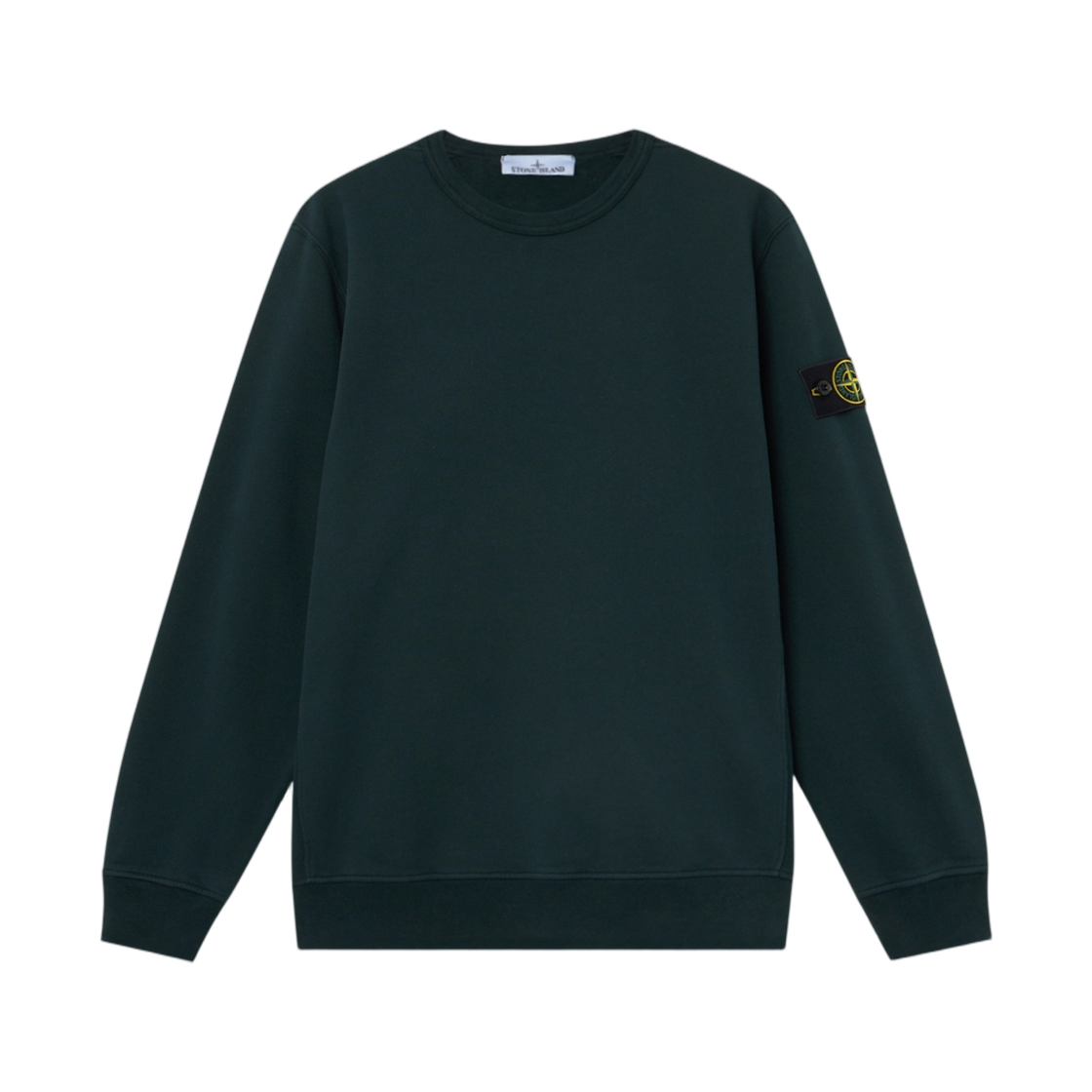 L2S1561000-49S0A20-V005S Stone Island 6100049 Brushed Organic Cotton Fleece Regular-Fit Crewneck Sweatshirt with Ribbed Inserts Dark Green - 26FW