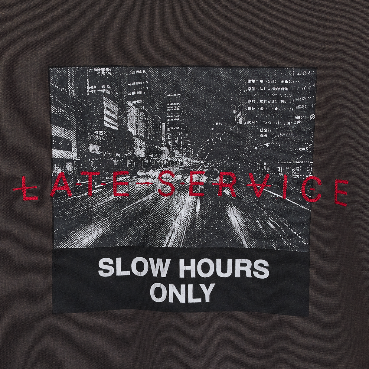 레이트 서비스 슬로우 아워 온리 티셔츠 챠콜(LATE SERVICE Slow Hour Only T-Shirt Charcole) - 3