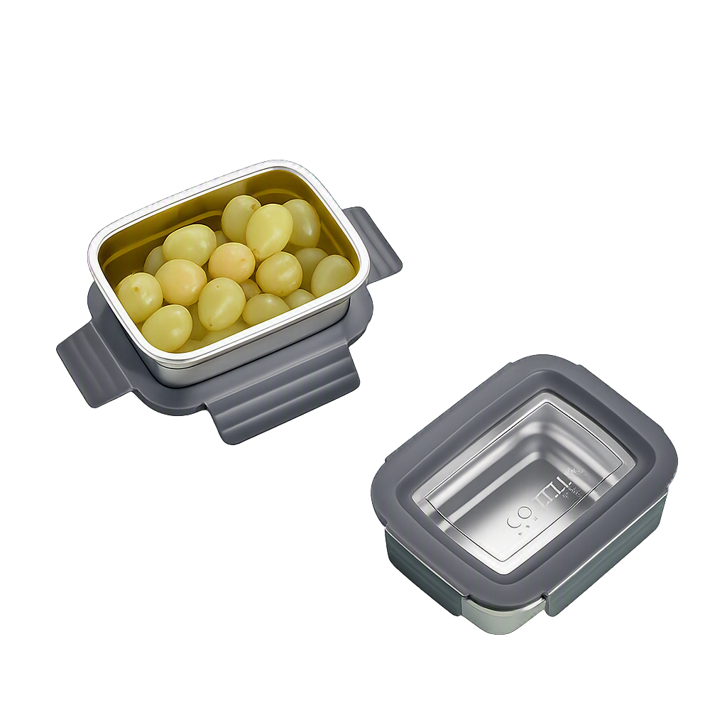 코렐 코디네이츠 스텐 밀폐용기 직사각 2종(Corelle Coordinates Stainless Steel Airtight Container Rectangular Set (2‑Piece Set))