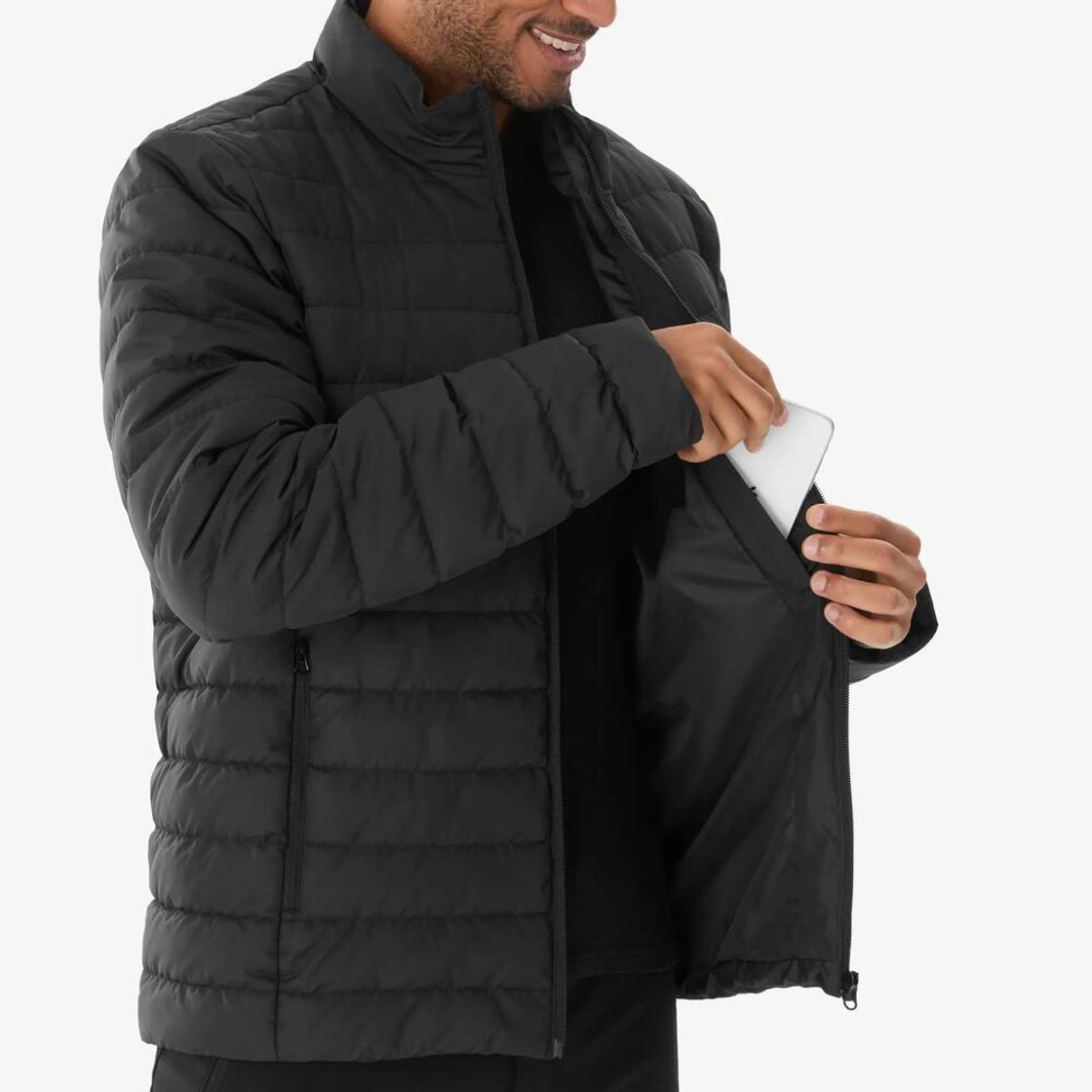 데카트론 남성 하이킹 경량패딩 자켓 MH100 스모크 블랙(Decathlon Men's Lightweight Padded Hiking Jacket MH100 Smoke Black) - 5