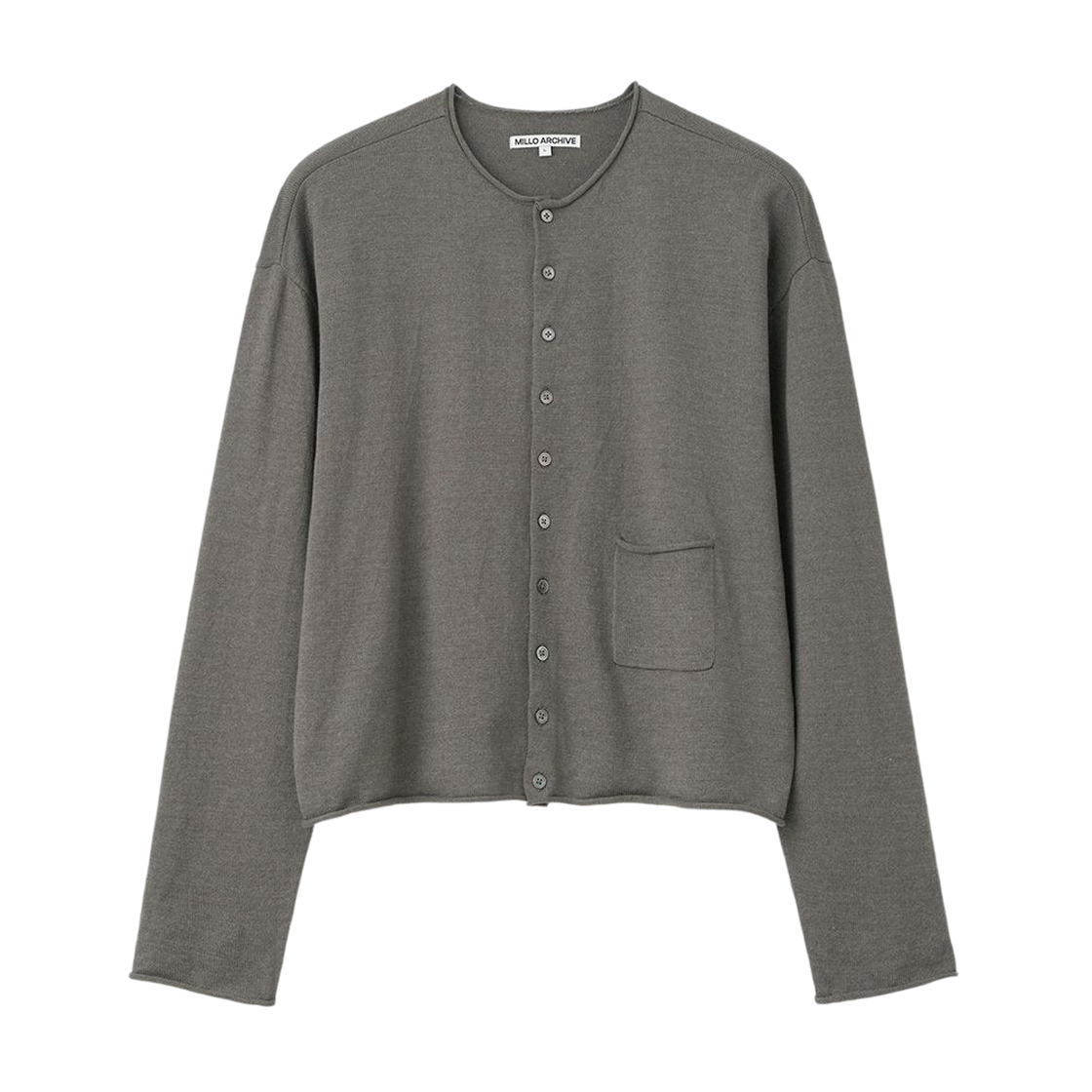 ML928CHG milloarchive Raw Edge Button Cardigan Charcoal Gray