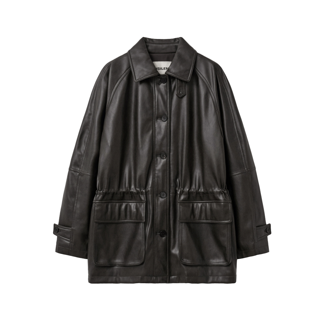 IW2F4JK15BR INSILENCE WOMEN Vintage Padded Faux Leather Coat WASHED BROWN