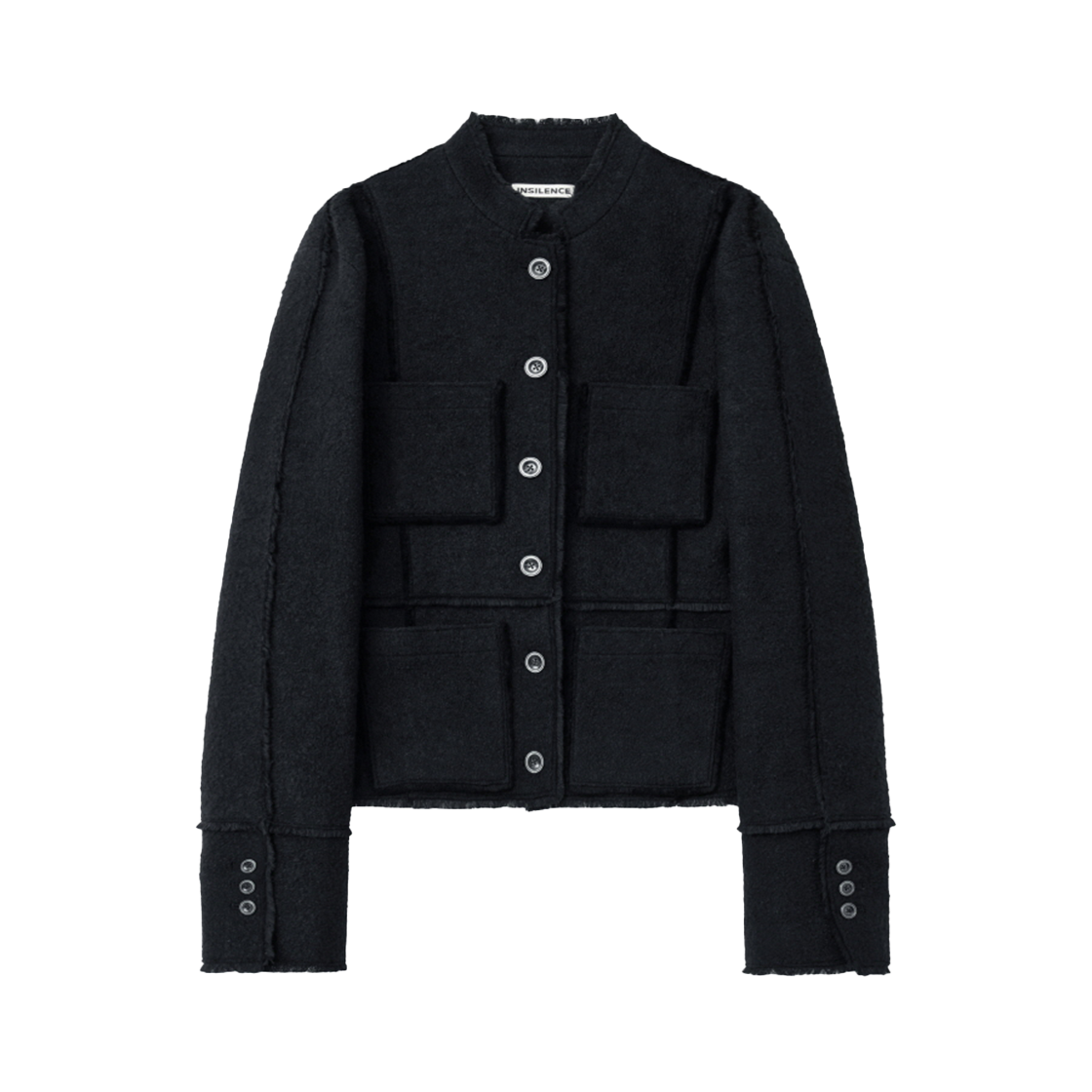 IW2F4JK17BK INSILENCE WOMEN Wool Jersey Tweed Jacket BLACK