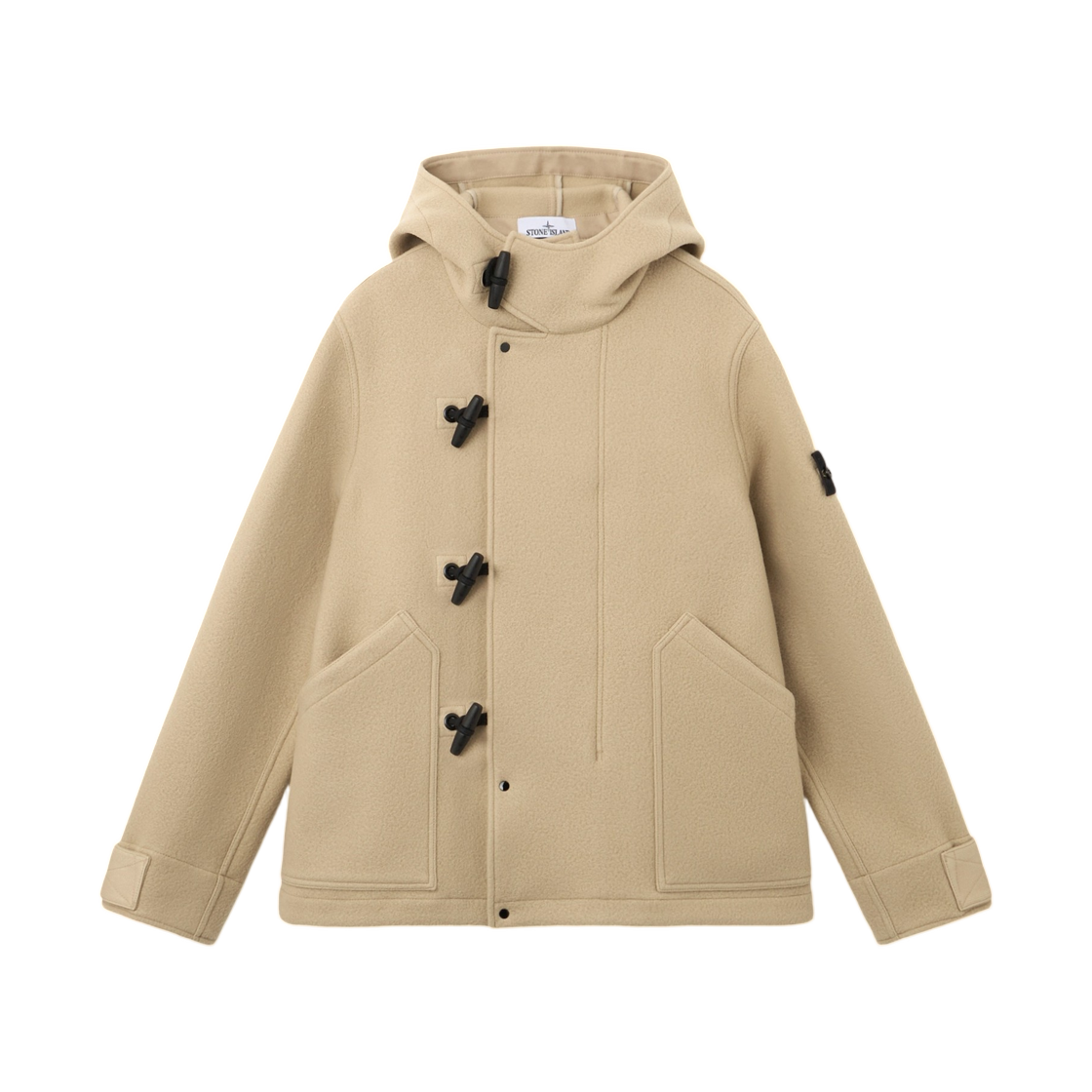 L2S1541000-39S0453-V0094 Stone Island 4100039 Heavy Melton Short Parka with Toggle-Button Fastening Biscuit - 26FW