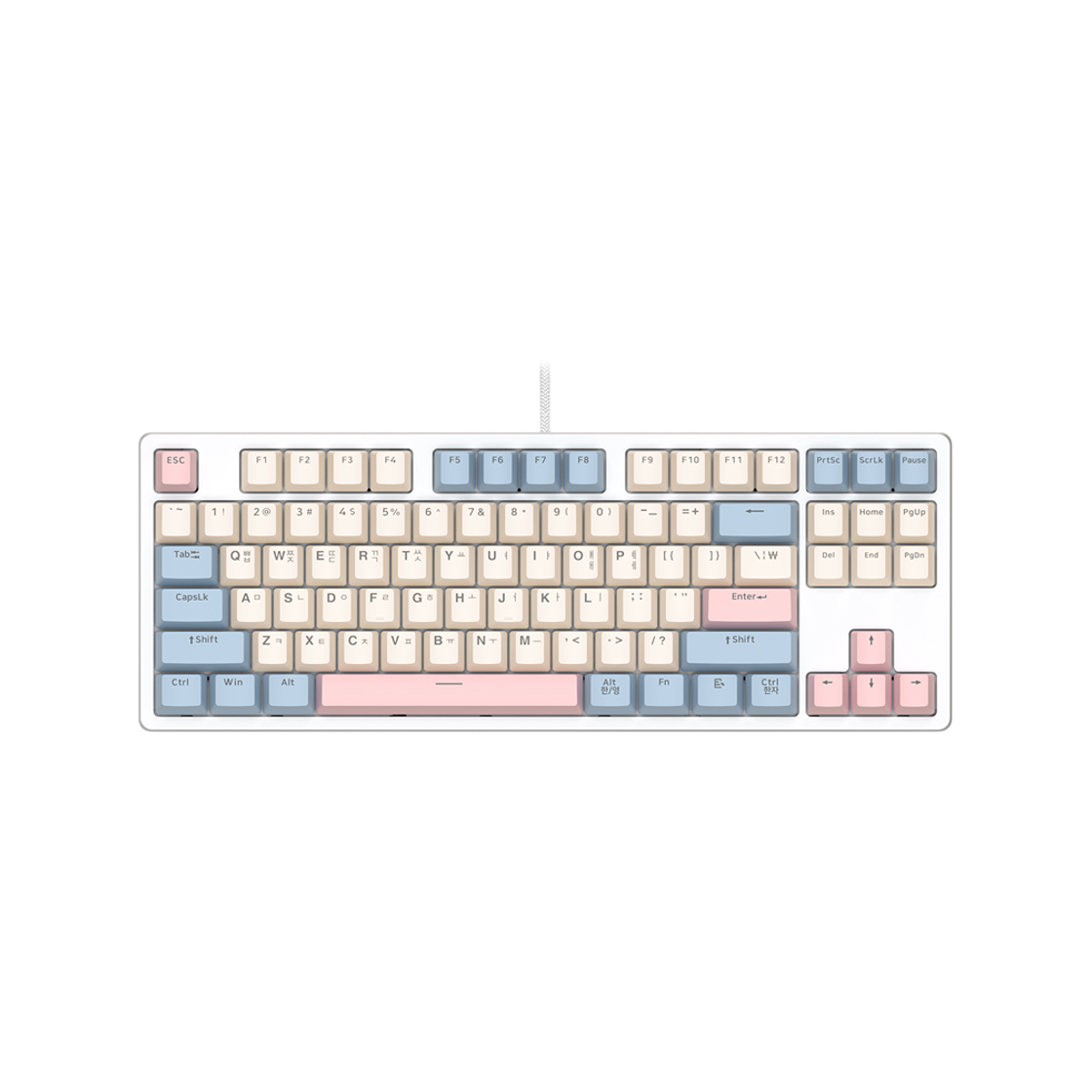 CY87K V2 COX CY87K V2 Tenkeyless Kailh Optical Gaming LED Keyboard, White (Linear Red, Waterproof)
