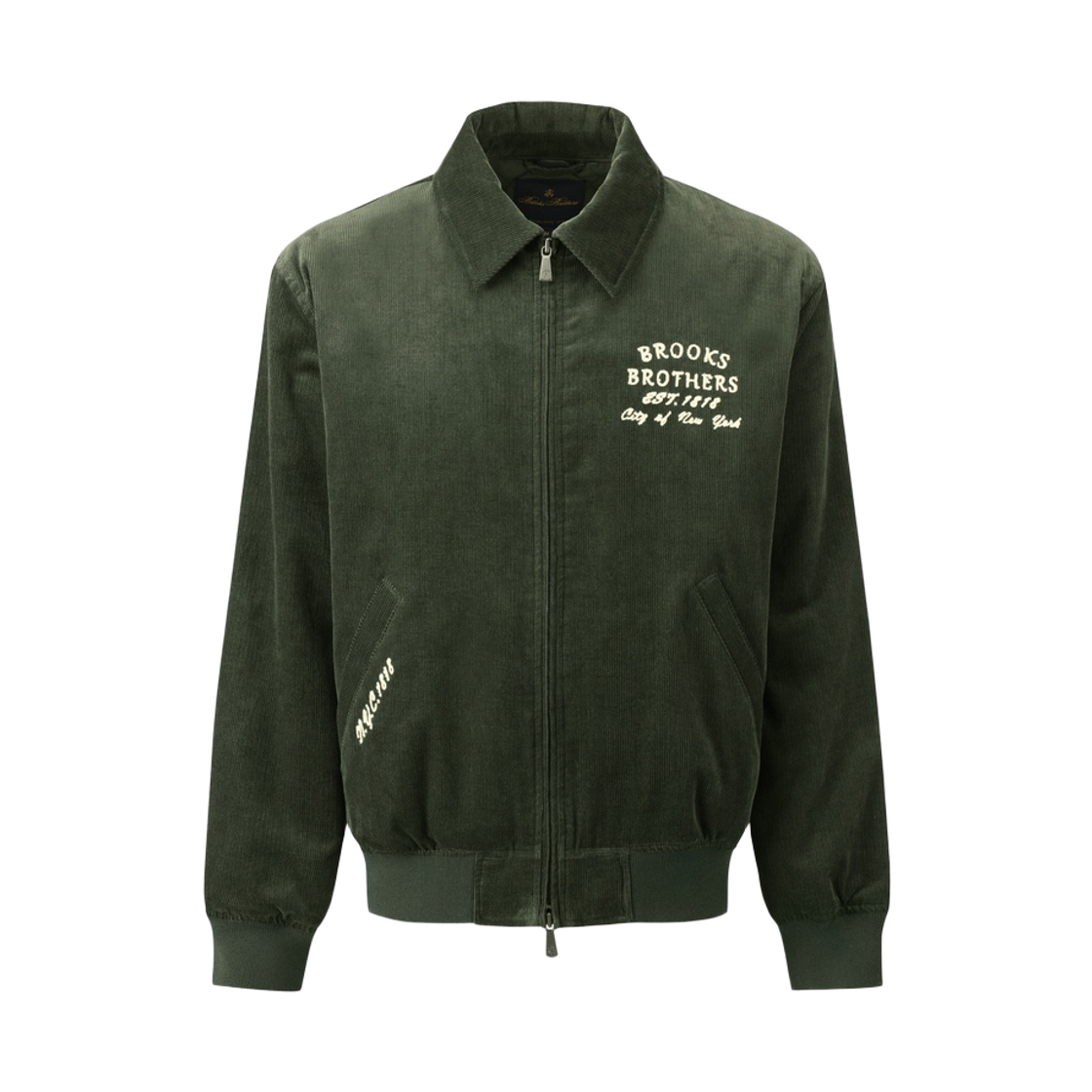BBOPMBG305-DGN BrooksBrothers Corduroy Varsity Jacket Dark Green