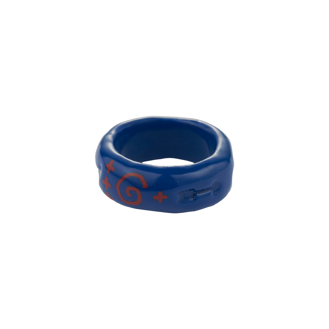 엔프프 두들 볼드 링 네이비(Nff Doodle Bold Ring Navy) - 3