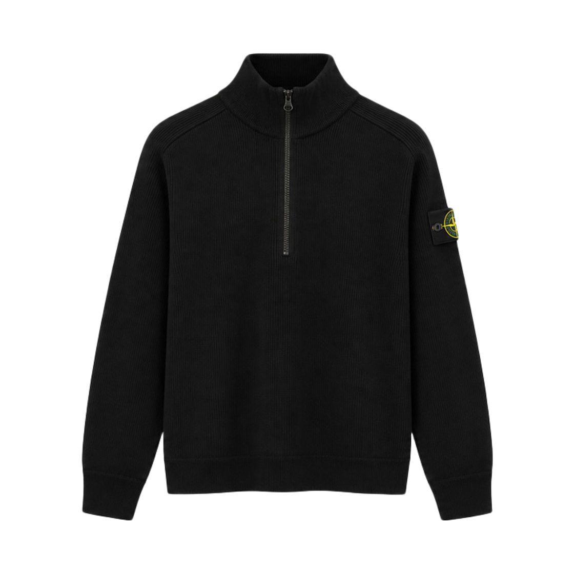 L2S15 5100124 S00D8 V0029 [20% 쿠폰] Stone Island Patch Middle Gauge Half Zip Knit Black - 26FW