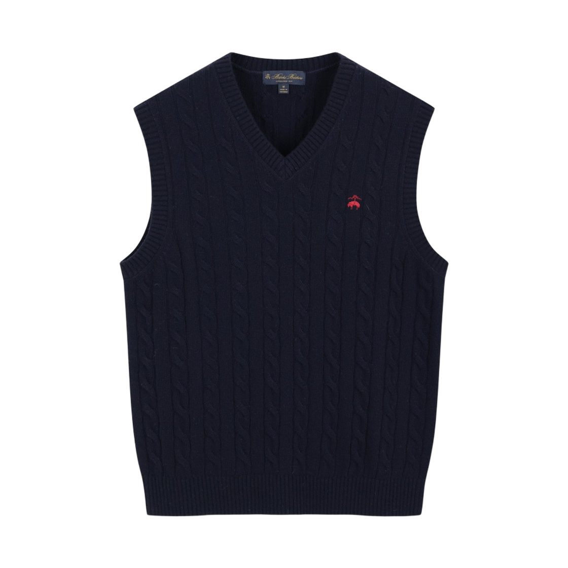 BBWVMBG408-ZNA BrooksBrothers Wool Cable Vest Navy