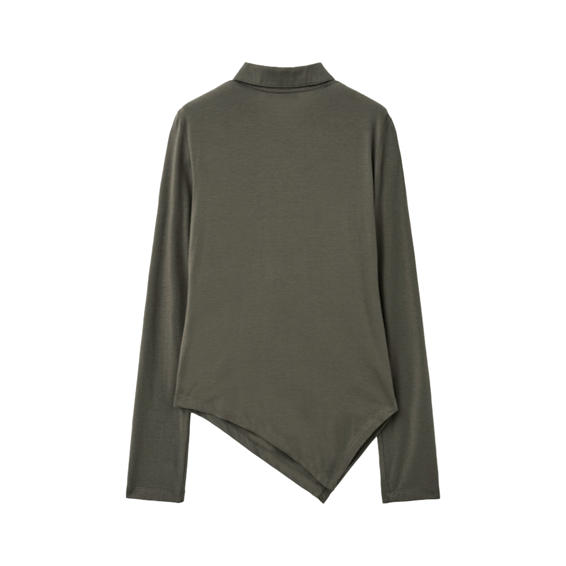 인사일런스우먼 카울 헨리넥 롱슬리브 카키(INSILENCE WOMEN Cowl Henley-Neck Long-Sleeve KHAKI) - 2