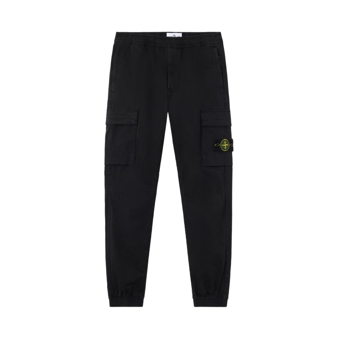 L2S1531000-33S0014-V0029 Stone Island 3100033 Stretch Cotton Wool Satin Regular Tapered Fit Jogger Pants with Elastic Waist Black - 26FW