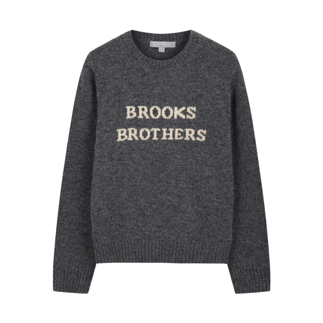 BBWRWBG407-ZGR BrooksBrothers Women's Wool Lettering Sweater Grey