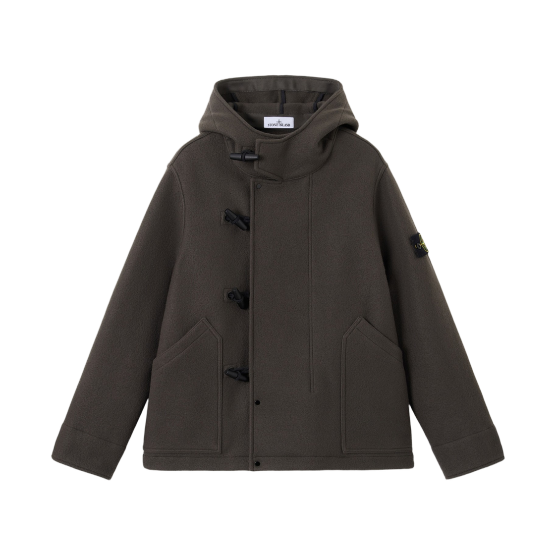 L2S1541000-39S0453-V0062 Stone Island 4100039 Heavy Melton Short Parka with Toggle-Button Fastening Lead Grey - 26FW