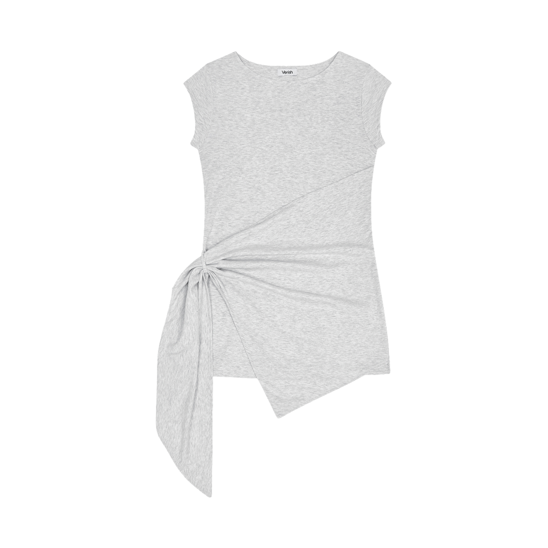 베리시 이즈핏 드레이프 숏슬리브 탑 라이트 헤더 그레이(Verish EASE FIT Draped Short Sleeve Top Light Heather Gray)