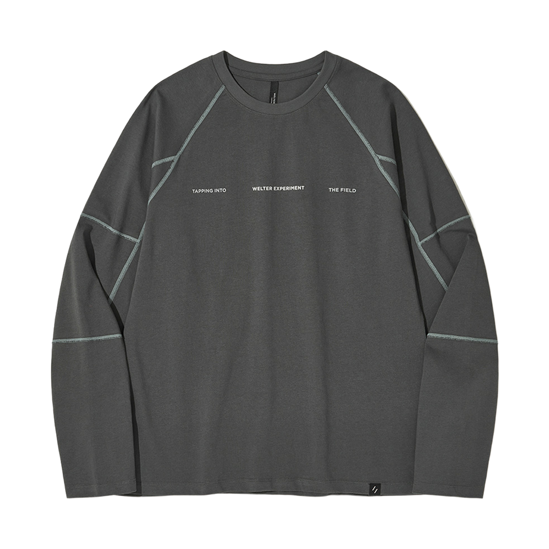 WBFFTL001CH WELTER EXPERIMENT Contrast Wonder Long Sleeve T-shirt Charcoal